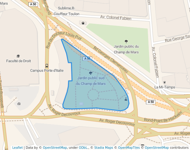 Jardin public sud du Champ de Mars