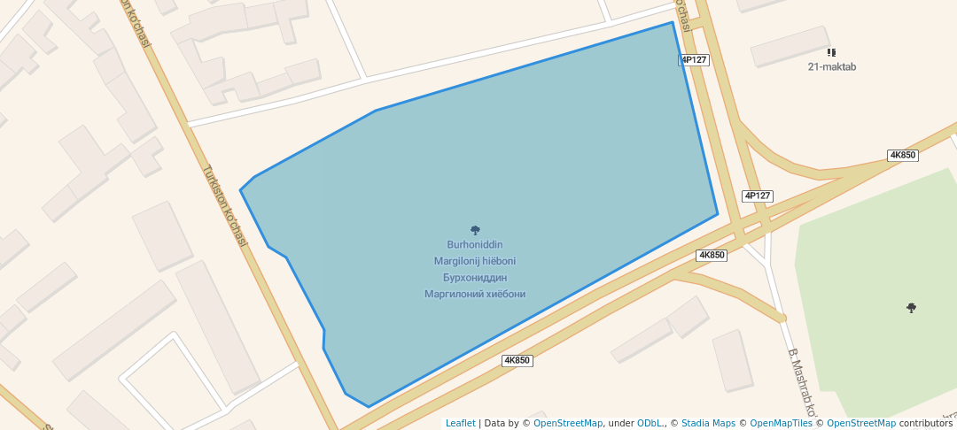 walking in Бурхониддин Маргилоний хиёбони map in Margilan