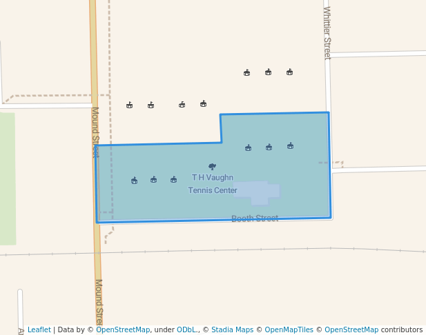 walking in T H Vaughn Tennis Center map in Winfield