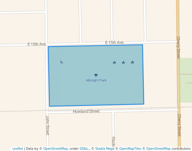 walking in Albright Park map in Winfield