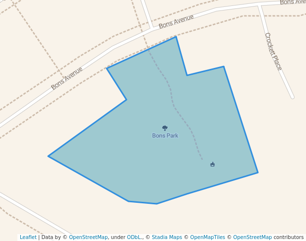 walking in Bons Park map in Bowmanville