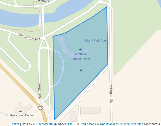 walking in Winfield Aquatic Center map in Winfield