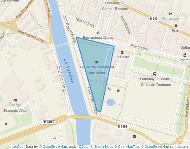 walking in Square du Monument aux Morts map in Fontenay-le-Comte