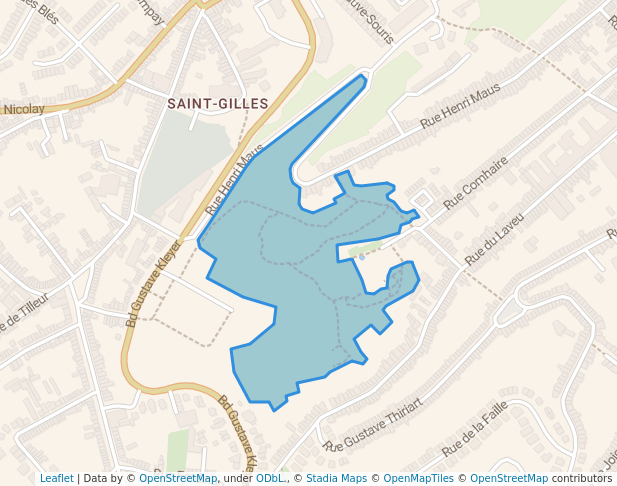 walking in Parc Comhaire map in Liège