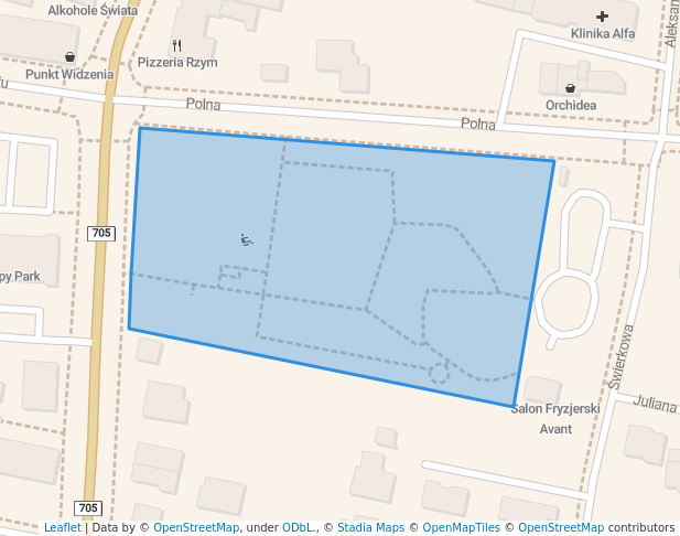 walking in Ogród Jordanowski map in Sochaczew