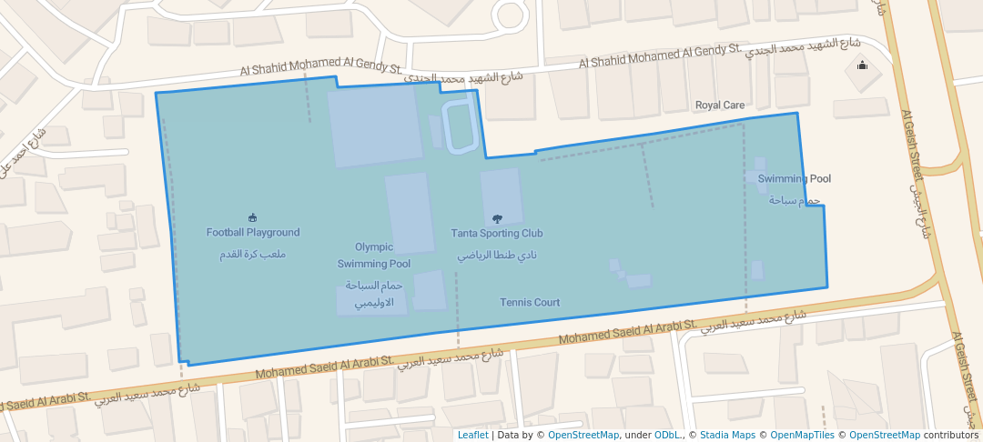 walking in Tanta Sporting Club map in Tanta