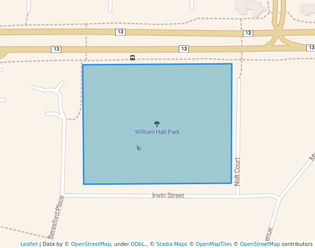 William Hall Park in Leeming | Map and Routes