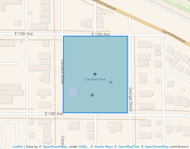 walking in Carolina Park map in Gary