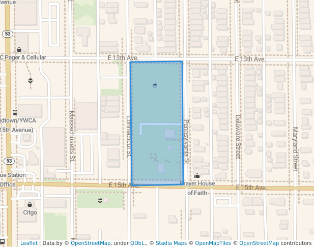 walking in Washington Park map in Gary