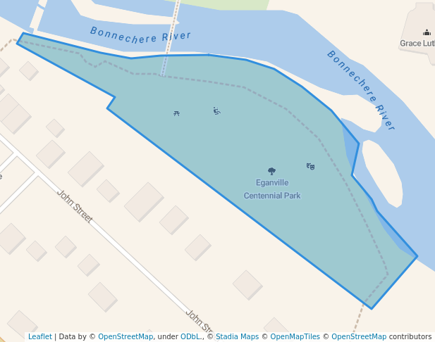 walking in Eganville Centennial Park map in Eganville