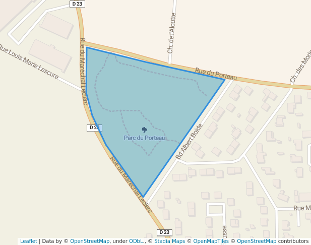 walking in Parc du Porteau map in Fontenay-le-Comte