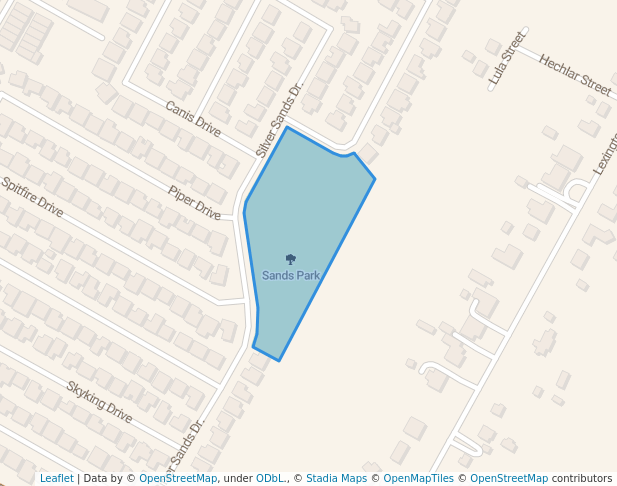 walking in Sands Park map in Corpus Christi