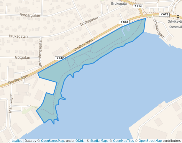 walking in Ortviksparken map in Sundsvall