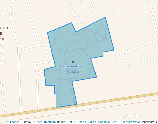 walking in 砂川公園 map in Tachikawa