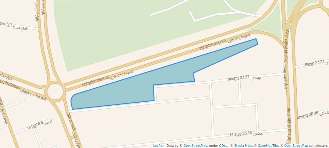 walking in بوستان شهید جمالزاده map in Fasa