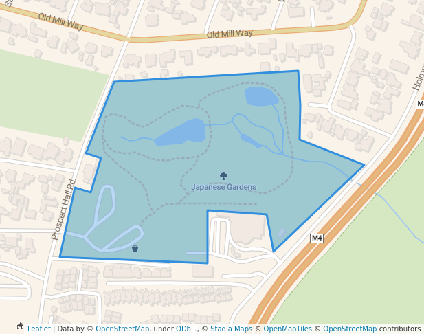 walking in Japanese Gardens map in Durban North