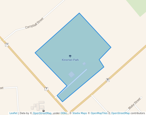 walking in Kinsmen Park map in Merlin