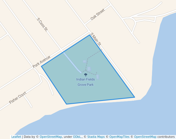 walking in Indian Fields Grove Park map in Berrien Springs