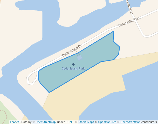 walking in Cedar Island Park map in Kingsville