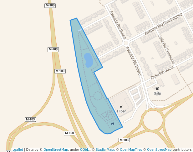 walking in Parque El Mirador map in Cobeña