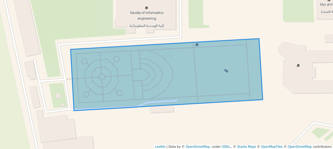 walking in حديقة الاصدقاء map in Aleppo