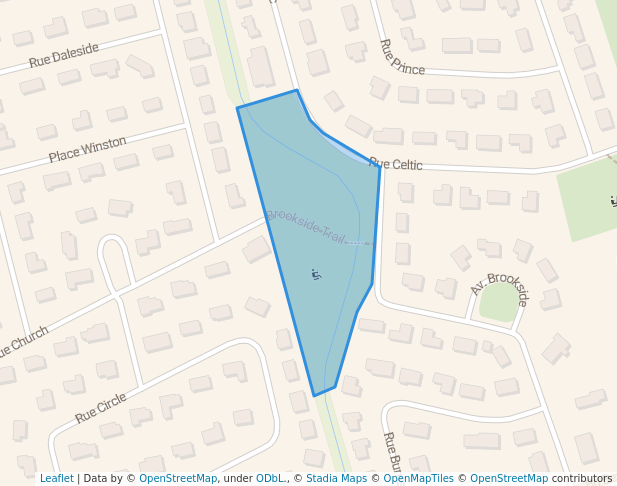 walking in Brookside Park map in Beaconsfield