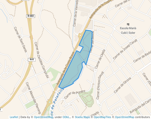 walking in Parc de Francesc Macià map in Malgrat de Mar