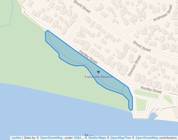 walking in Esplanade Reserve map in Foxton Beach