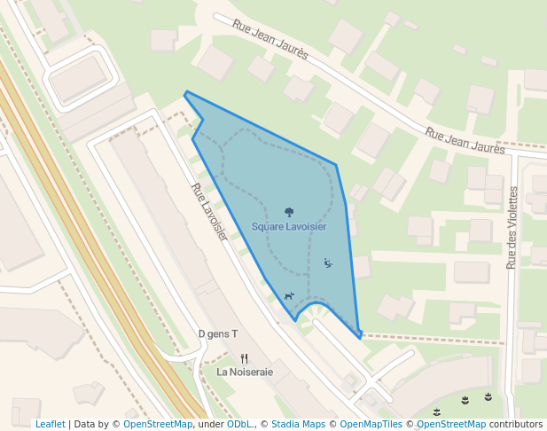 walking in Square Lavoisier map in Seyssinet-Pariset