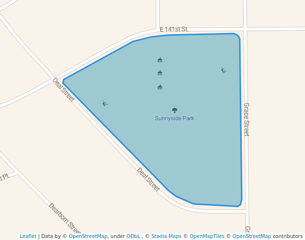 walking in Sunnyside Park map in East Chicago