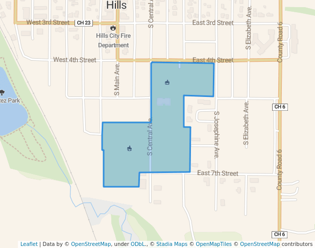 walking in Jacobson Park map in Hills