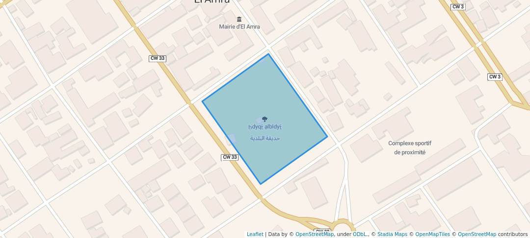 walking in حديقة البلدية map in El Amra