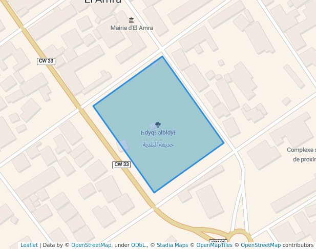 walking in حديقة البلدية map in El Amra