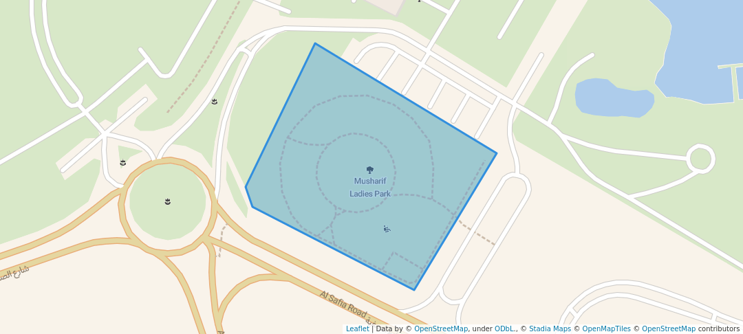 walking in Musharif Ladies Park map in عجمان