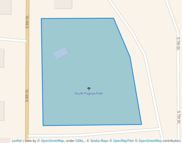 walking in South Pagosa Park map in Pagosa Springs