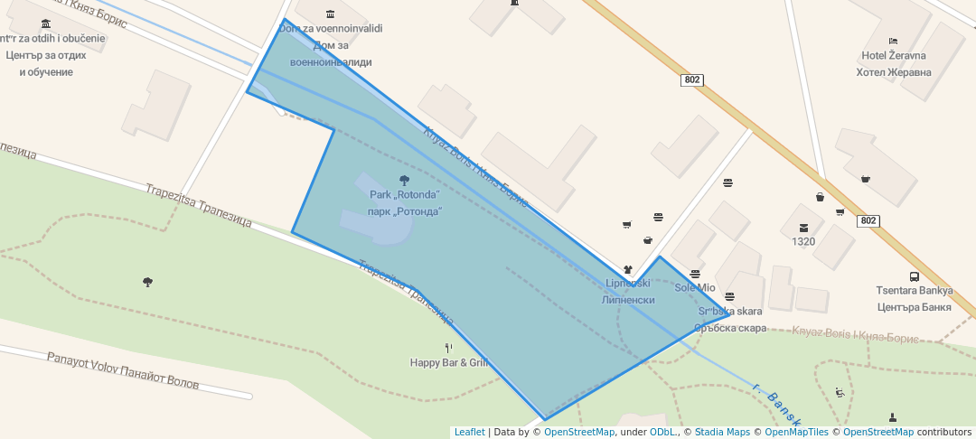 walking in Park „Rotonda“ map in Bankya