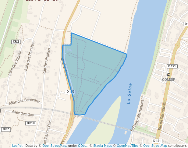 walking in Parc Corbière map in Le Pecq