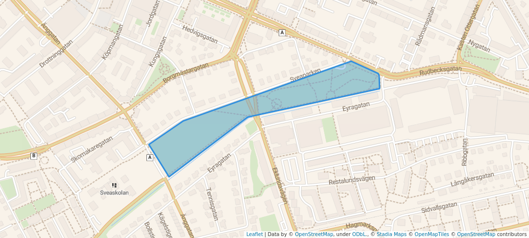 walking in Sveaparken map in Örebro