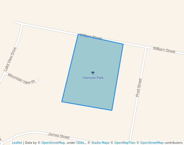 walking in Harrison Park map in Geneva