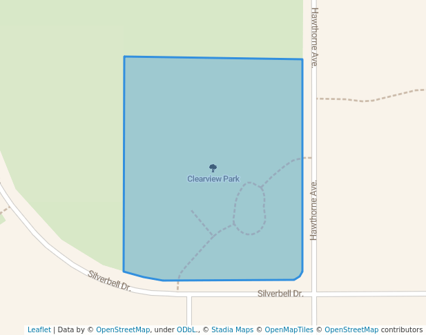 walking in Clearview Park map in Johnstown