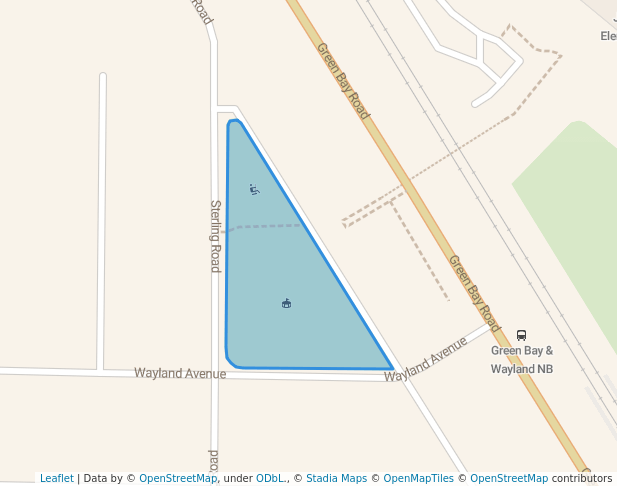 walking in Pee Wee Playfield map in Kenilworth