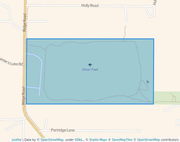 walking in Olson Park map in Highland Park
