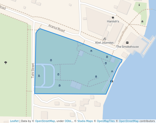 walking in Waterfront Park map in Māpua