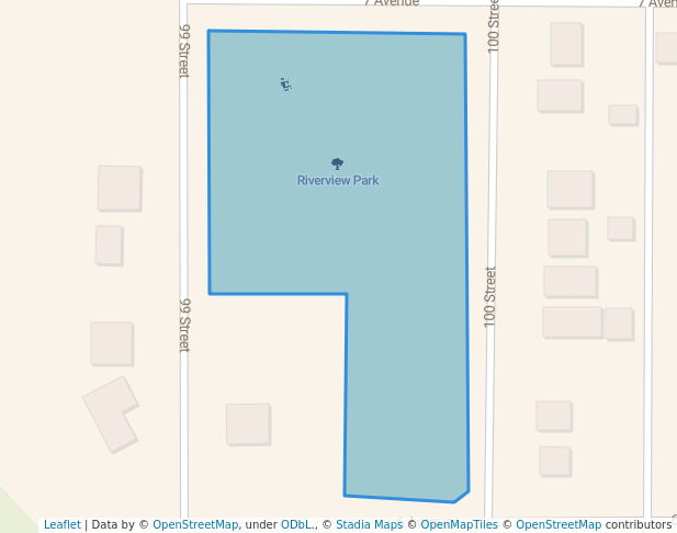 walking in Riverview Park map in North Battleford
