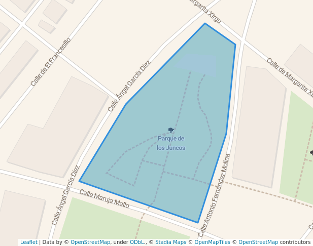 walking in Parque de los Juncos map in Guadalajara