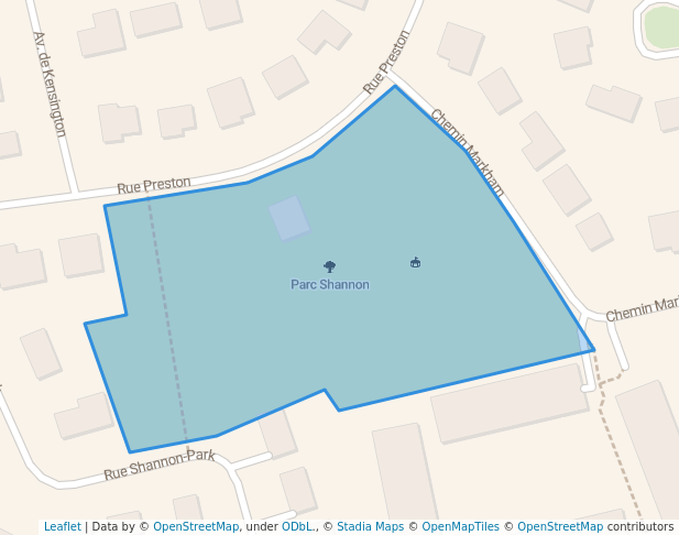 walking in Parc Shannon map in Beaconsfield