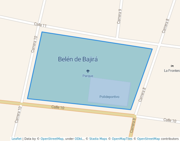 walking in Parque map in Belen de Bajira