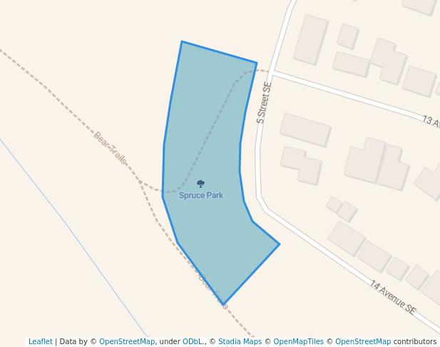 walking in Spruce Park map in Slave Lake