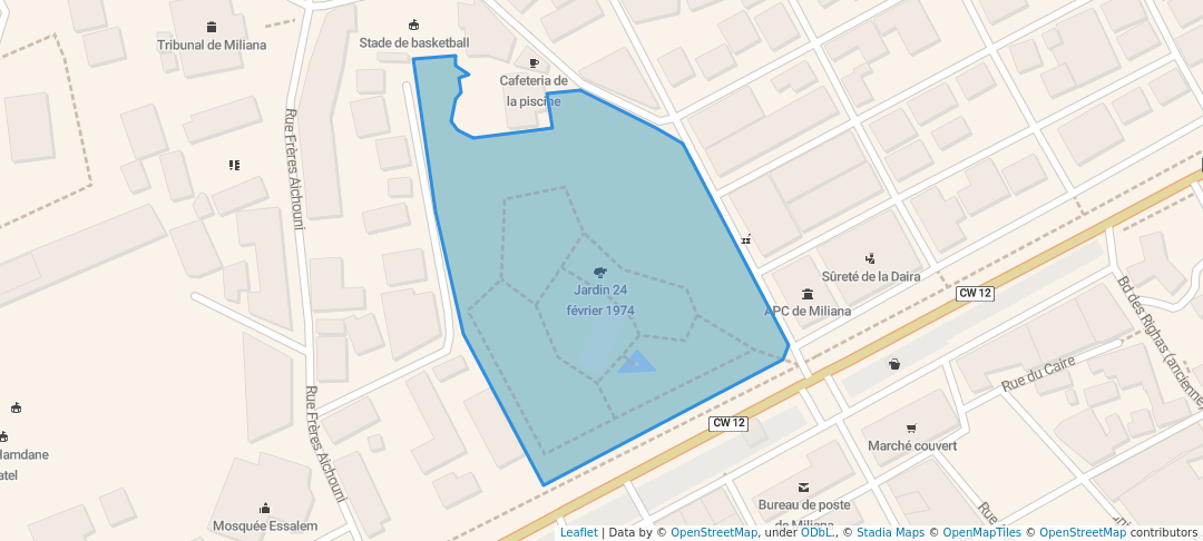 walking in Jardin 24 février 1974 map in Miliana