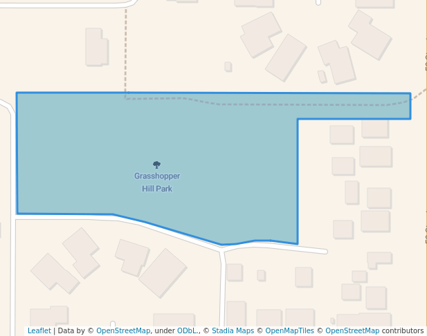 walking in Grasshopper Hill Park map in Legal